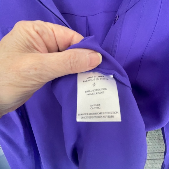 Theory Vibrant Purple Silk Top - Picture 2 of 5